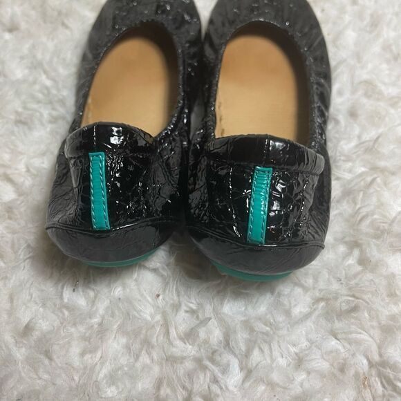 Tieks by Gavrieli Ballet Flats leather Black Patent Croc print slip on flats SZ7 - Picture 4 of 11